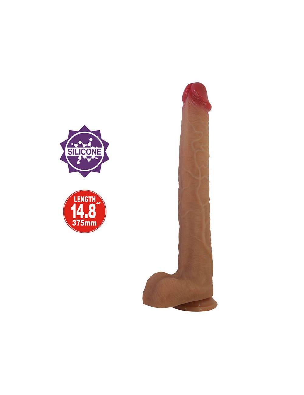PRETTY LOVE - TERIN PLUS REALISTIC SILICONE DILDO WITH SUCTION CUP 37.6 CM Ø 5.5 CM