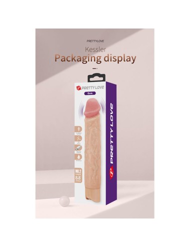 PRETTY LOVE - KESSLER REALISTIC VIBRATING DILDO WITH 10 VIBRATION MODES AND 10 THROWS, 22 CM NATURAL