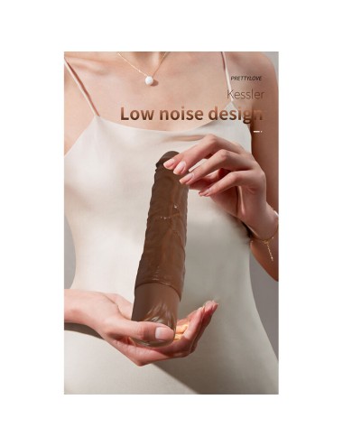 PRETTY LOVE - KESSLER REALISTIC VIBRATING DILDO WITH 10 VIBRATION MODES AND 10 THROWS, 22 CM, BROWN