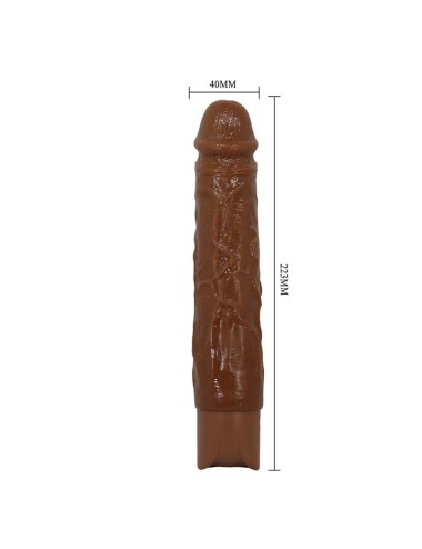 PRETTY LOVE - KESSLER REALISTIC VIBRATING DILDO WITH 10 VIBRATION MODES AND 10 THROWS, 22 CM, BROWN