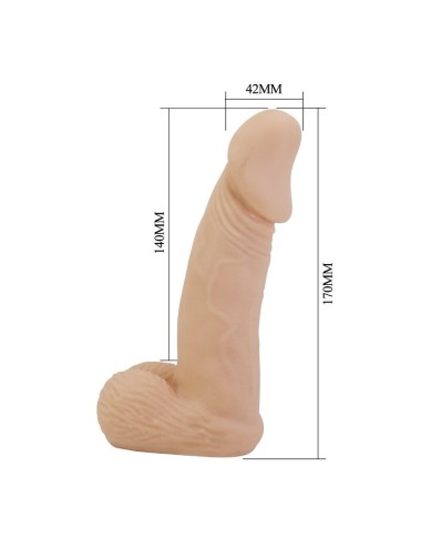 PRETTY LOVE - ZANE HARNESS WITH FLEXIBLE DILDO 17 CM Ø 4.3 CM NATURAL