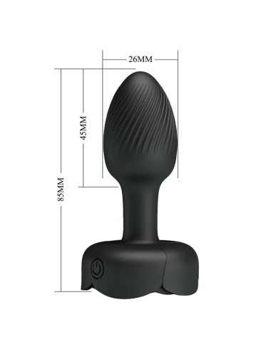 PRETTY LOVE - RECHARGEABLE VIBRATING ANAL PLUG 10 MODES BLACK