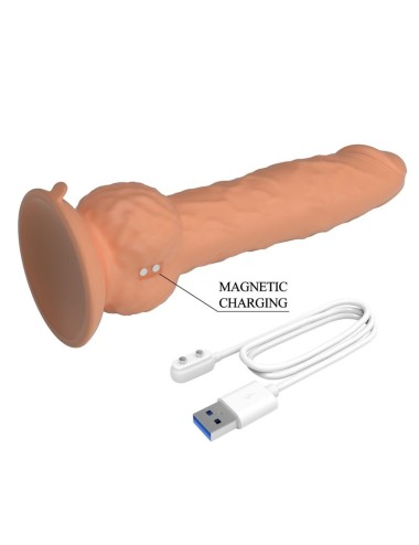 PRETTY LOVE - EREN THRUSTING VIBRATING DILDO 20.5 CM Ø 4.5 CM NATURAL