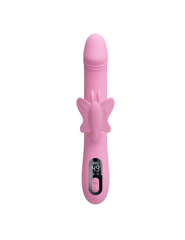 PRETTY LOVE - BELLA RABBIT VIBRATOR WITH BUTTERFLY STIMULATION AND LED PINK