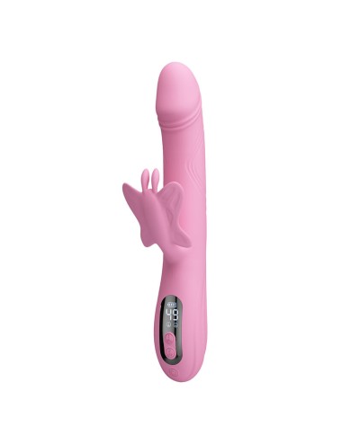 PRETTY LOVE - BELLA RABBIT VIBRATOR WITH BUTTERFLY STIMULATION AND LED PINK