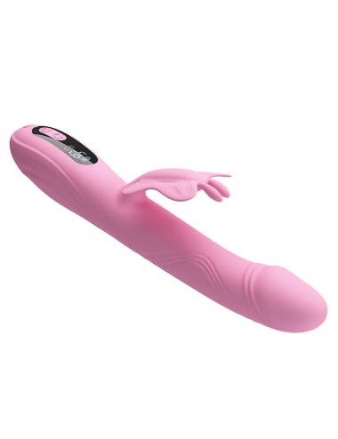 PRETTY LOVE - BELLA RABBIT VIBRATOR WITH BUTTERFLY STIMULATION AND LED PINK