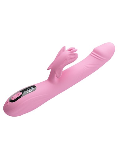 PRETTY LOVE - BELLA RABBIT VIBRATOR WITH BUTTERFLY STIMULATION AND LED PINK