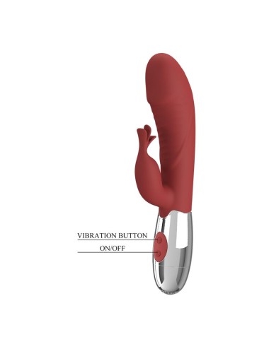 PRETTY LOVE - ROSEWOOD RABBIT VIBRATOR 30 FUNCTIONS USB RECHARGEABLE RED