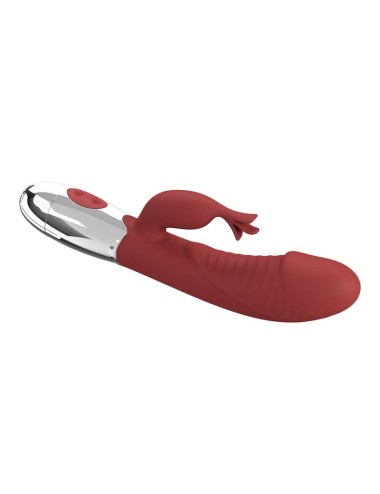 PRETTY LOVE - ROSEWOOD RABBIT VIBRATOR 30 FUNCTIONS USB RECHARGEABLE RED