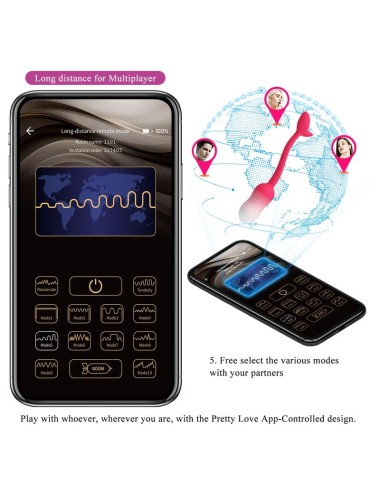 PRETTY LOVE - PULSEN APP CONTROL VIBRATING EGG 12 FUNCTIONS USB RECHARGEABLE PINK