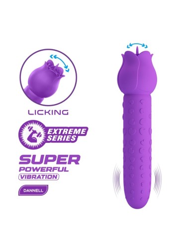 PRETTY LOVE - DANNELL RECHARGEABLE ORAL AND CLITORAL STIMULATOR VIBRATOR PURPLE