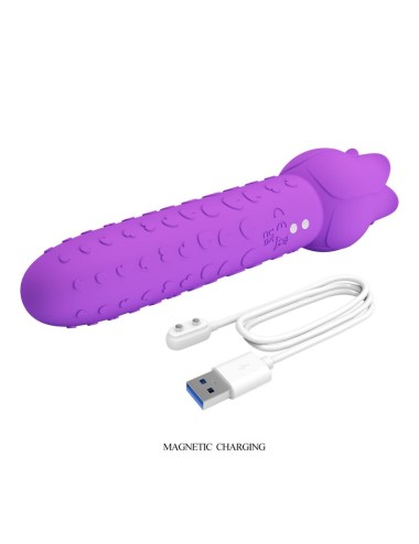PRETTY LOVE - DANNELL RECHARGEABLE ORAL AND CLITORAL STIMULATOR VIBRATOR PURPLE