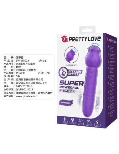 PRETTY LOVE - DANNELL RECHARGEABLE ORAL AND CLITORAL STIMULATOR VIBRATOR PURPLE
