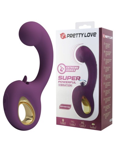 PRETTY LOVE - BRYNNLEE RECHARGEABLE VIBRATOR WITH ORAL STIMULATOR 10 VIBRATIONS & 5 LICKING FUNCTIONS PURPLE