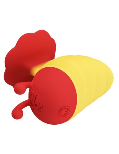 PRETTY LOVE - LITTLE BEE RECHARGEABLE CLITORAL STIMULATOR 7 MODES RED/YELLOW