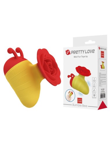 PRETTY LOVE - LITTLE BEE RECHARGEABLE CLITORAL STIMULATOR 7 MODES RED/YELLOW