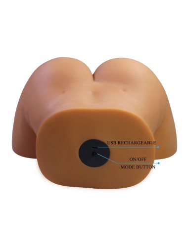 CRAZY BULL - REALISTIC FEMALE TORSO MASTURBATOR DUAL ENTRY WITH VIBRATION AND SUCTION NATURAL COLOR
