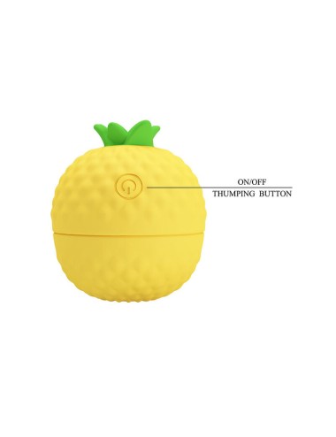 PRETTY LOVE - RECHARGEABLE SUCTION AND THRUSTING CLITORAL STIMULATOR YELLOW