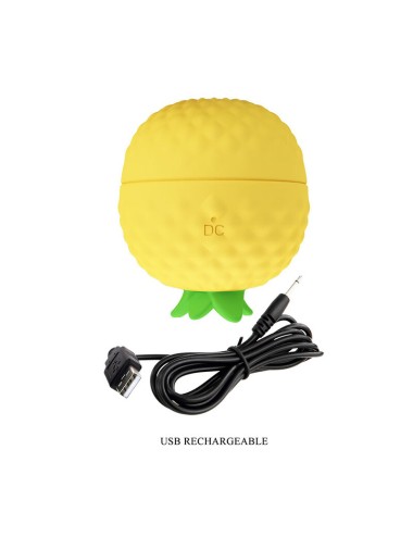 PRETTY LOVE - RECHARGEABLE SUCTION AND THRUSTING CLITORAL STIMULATOR YELLOW