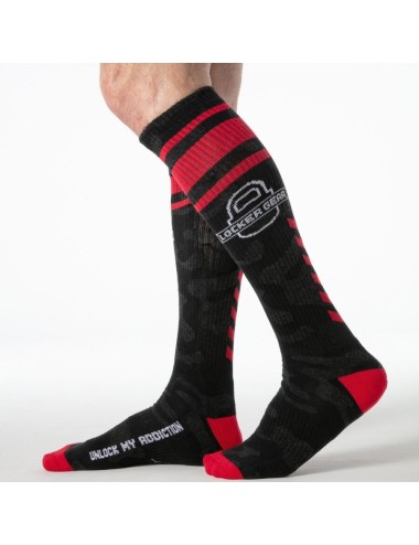 LOCKER GEAR - FULL MILITARY KNEE HIGH SOCKS RED ONE SIZE
