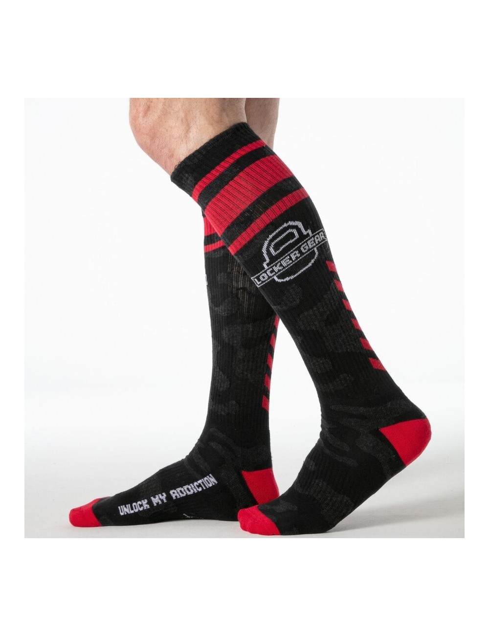 LOCKER GEAR - FULL MILITARY KNEE HIGH SOCKS RED ONE SIZE