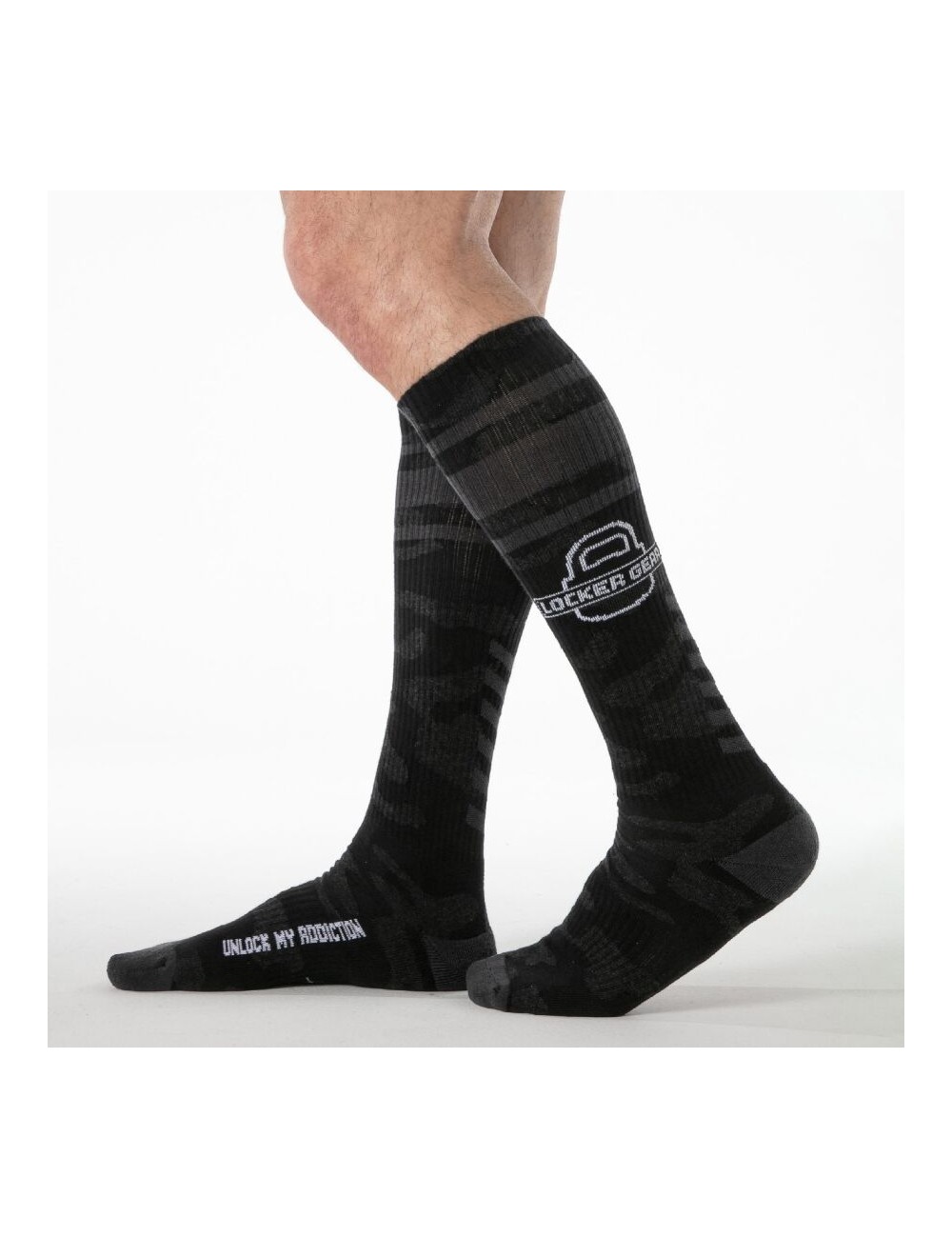 LOCKER GEAR - FULL MILITARY KNEE HIGH SOCKS BLACK ONE SIZE