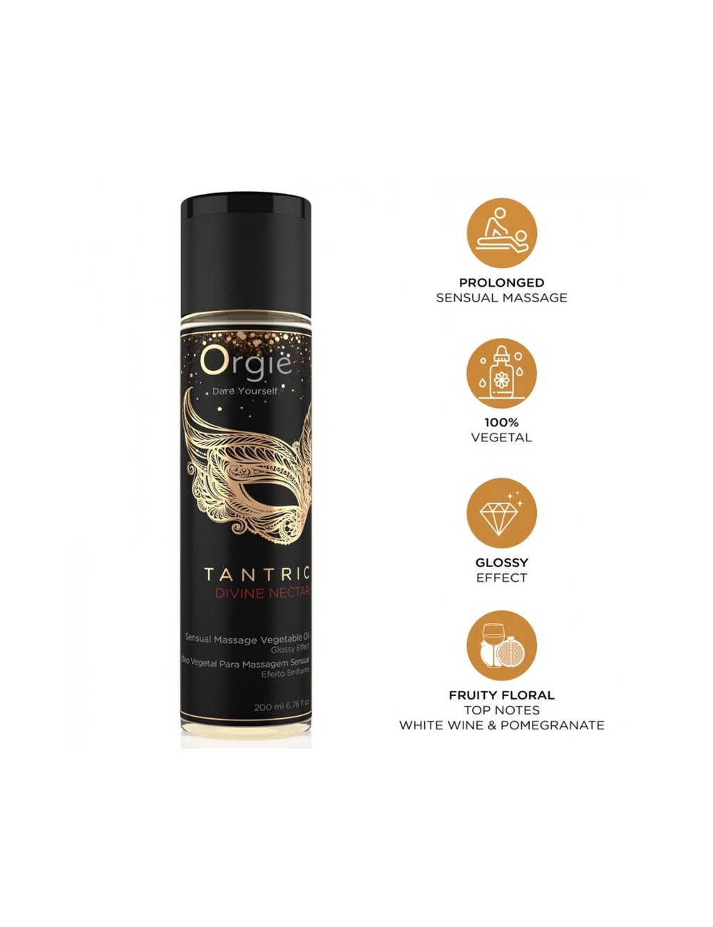 ORGIE - TANTRIC DIVINE NECTAR SENSUAL MASSAGE VEGETAL OIL 200 ML