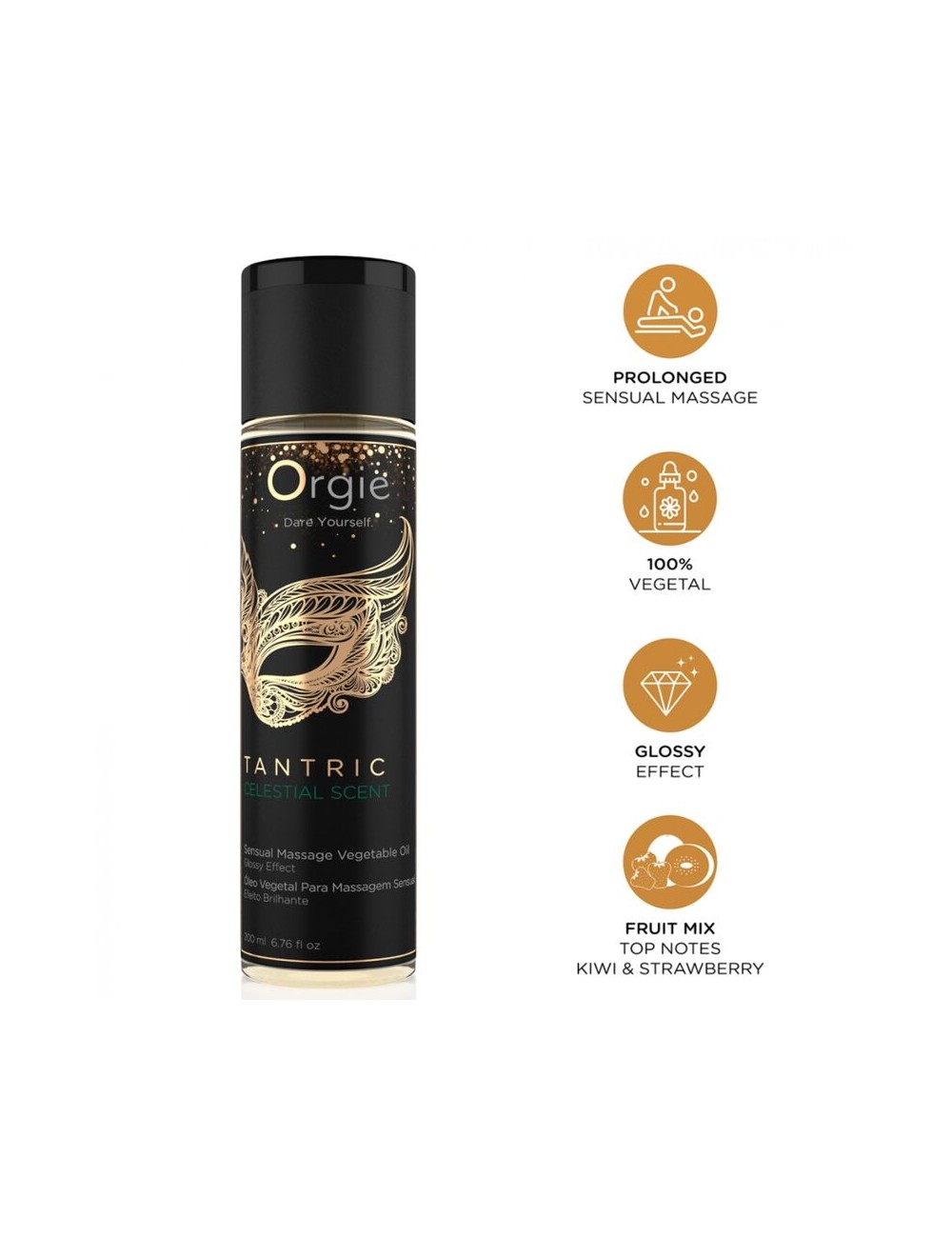 ORGIE - TANTRIC CELESTIAL SCENT SENSUAL MASSAGE VEGETAL OIL 200 ML