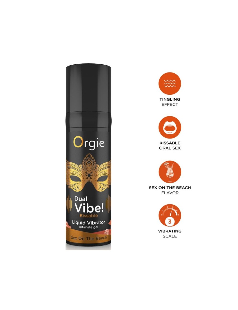 ORGIE - DUAL VIBE! SEX ON THE BEACH KISSABLE LIQUID VIBRATOR 15 ML