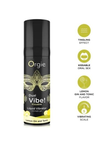 ORGIE - DUAL VIBE! LEMON GIN AND TONIC KISSABLE LIQUID VIBRATOR 15 ML