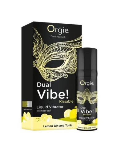 ORGIE - DUAL VIBE! LEMON GIN AND TONIC KISSABLE LIQUID VIBRATOR 15 ML