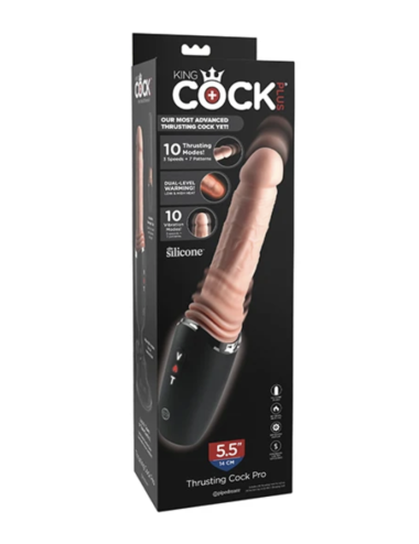 KING COCK PLUS - THRUSTING COCK PRO SILICONE DILDO WITH THROTTLE