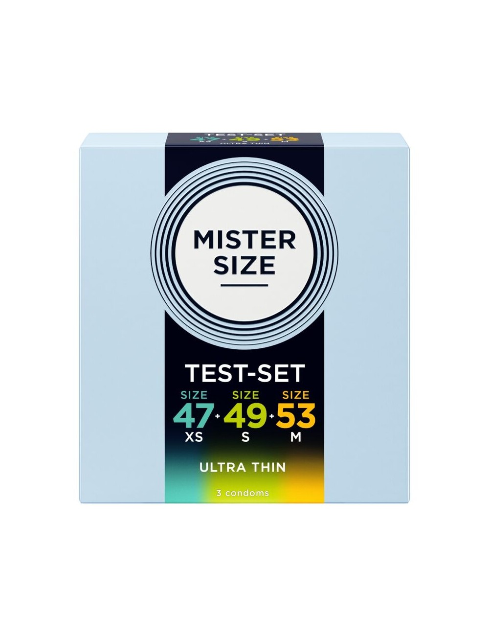 MISTER SIZE - PACK SAMPLE CONDOM SIZE 47-49-53 MM (3 UNITS)