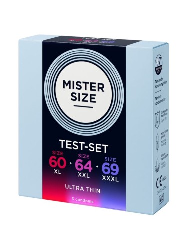 MISTER SIZE - SAMPLE PACK CONDOMS SIZE 60-64-69 MM (3 UNITS)