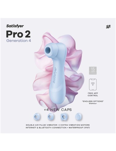 SATISFYER - PRO 2 GENERATION 4 CLITORAL STIMULATOR SERENE BLUE