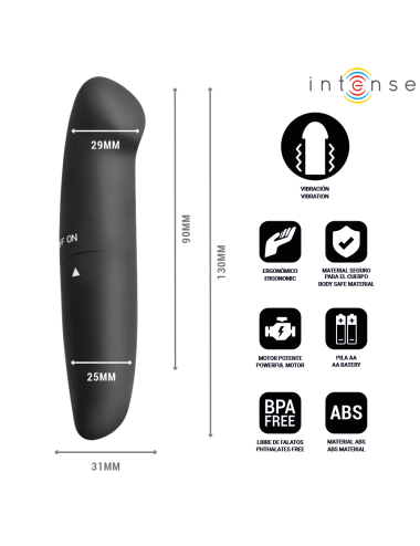 INTENSE - PHIL G-SPOT VIBRATOR BLACK 13 CM