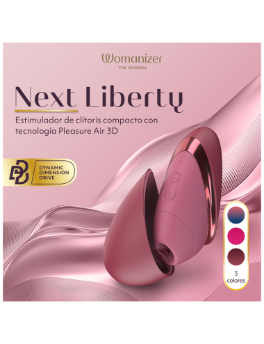 WOMANIZER - NEXT LIBERTY 3D PLEASURE AIR CLITORAL STIMULATOR BORDEAUX