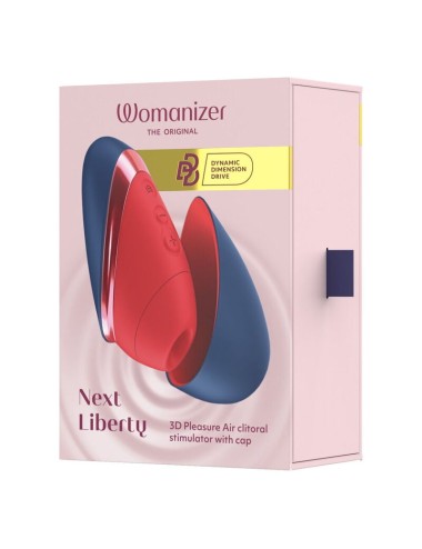 WOMANIZER - NEXT LIBERTY 3D PLEASURE AIR CLITORAL STIMULATOR BLUE/RED