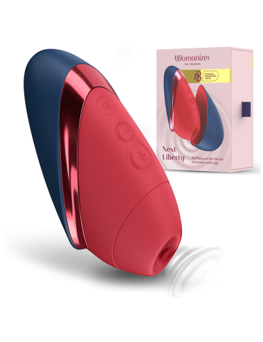 WOMANIZER - NEXT LIBERTY 3D PLEASURE AIR CLITORAL STIMULATOR BLUE/RED