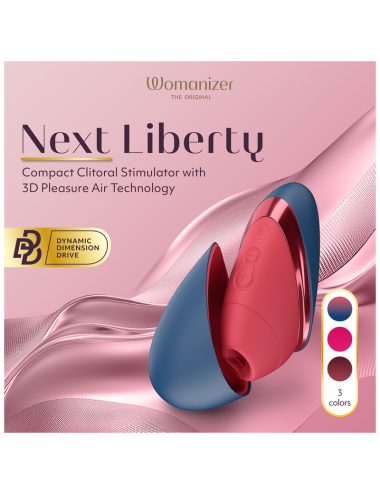 WOMANIZER - NEXT LIBERTY 3D PLEASURE AIR CLITORAL STIMULATOR BLUE/RED