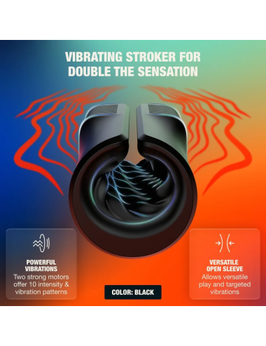 ARCWAVE - ZING VIBRATING MALE STROKER WITH DUAL MOTOR BLACK