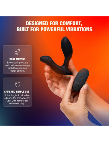 ARCWAVE - PERK VIBRATING PROSTATE MASSAGER WITH DUAL MOTOR AND REMOTE CONTROL BLACK