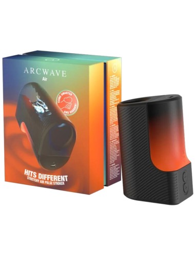 ARCWAVE - AIR STRETCHY MALE STROKER WITH AIR PULSES AND 6 INTENSITY LEVELS BLACK